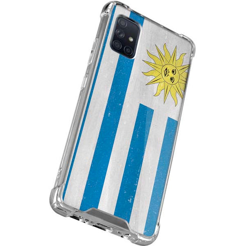 Uraguay Flag Distressed Galaxy A71 5G Clear Case